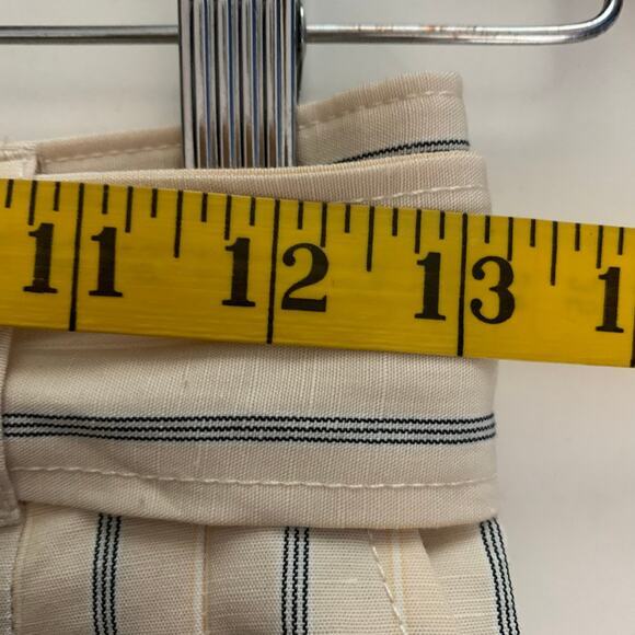 CLUB MONACO PANT STRIPED A-LINED HIGH WAISTED WIDE LEG CULOTTES CROP CREAM PANT - Picture 15 of 16